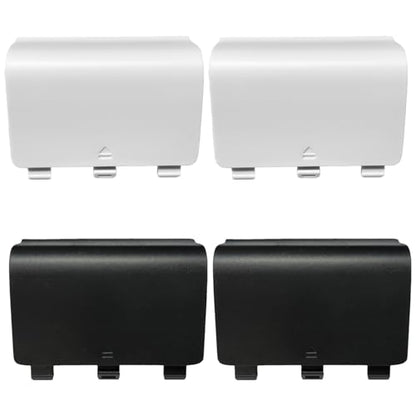 GuiXiong 4 Pack Battery Back Cover for Xbox One/One X/One S Controller, One Controller Battery Cover Door Battery Back Shell Repair Part Compatible with Xbox One/One X/One S Controller (Black&White) - color: Black&White