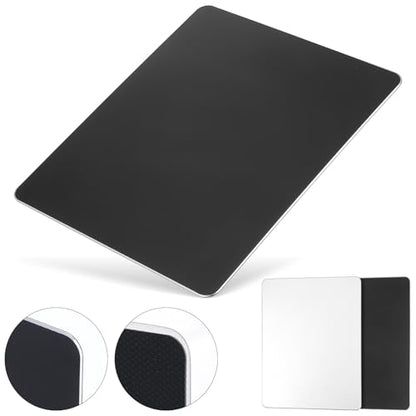 2pcs Hard Metal Mouse Pad for Desk Aluminum Mouse Pad with Stable Rubber Base Firm Mousepad Gaming Mousepad Leather Double Side Mouse Mat for Travel Home Office Laptop Computer