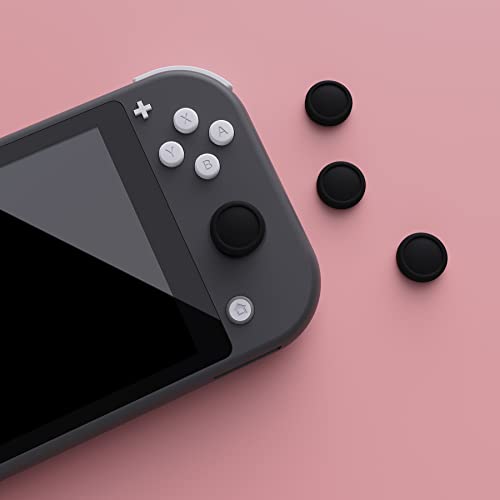 eXtremeRate PlayVital Switch Thumb Grip Caps, Joystick Caps for Nintendo Switch Lite, Silicone Analog Cover Thumbstick Grips for Switch OLED Joycon - Black - color: Black