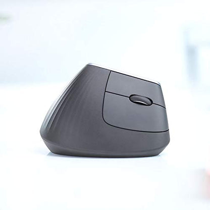 Logitech MX Vertical Wireless Mouse Ergonomic Design - Graphite | Reduces muscle strain, move content between 3 Windows and Apple computers, rechargeable