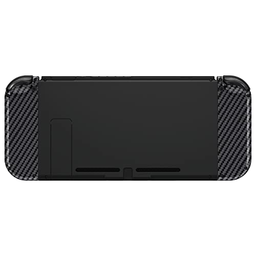 eXtremeRate DIY Replacement Shell Buttons for Nintendo Switch & Switch OLED, Graphite Carbon Fiber Soft Touch Housing with Full Set Button for Joycon Handheld Controller - Console Shell NOT Included - color: Graphite Carbon Fiber
