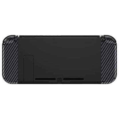 eXtremeRate DIY Replacement Shell Buttons for Nintendo Switch & Switch OLED, Graphite Carbon Fiber Soft Touch Housing with Full Set Button for Joycon Handheld Controller - Console Shell NOT Included - color: Graphite Carbon Fiber