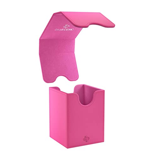 Squire 100+ XL Convertible Deck Box | Card Storage Box with Removable Cover Clips | Holds 100 Double-Sleeved Cards in Extra Thick Inner Card Sleeves | Pink Color | Made by Gamegenic (GGS20103ML) - color: Pink