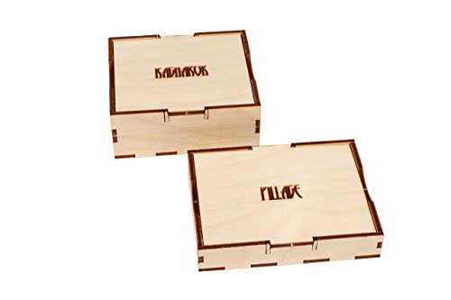 The Broken Token Game Organizer - Blood Rage Compatible Game Organizer, Wooden Storage Box for Tabletop Games