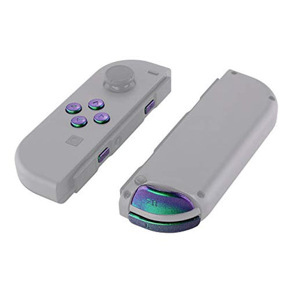 eXtremeRate Green Purple Chameleon Glossy Replacement ABXY Direction Keys SR SL L R ZR ZL Trigger Buttons and Springs, Full Set Buttons with Tools for Nintendo Switch Joycon & Switch OLED Joy con - color: Chameleon Green Purple