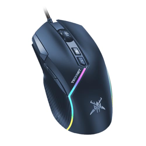 TECKNET Wireless Gaming Mouse,Tri-Mode 24000 DPI Ergonomic Gaming Mouse | 1000Hz Polling Rate,RGB Backlit,6 Programmable Buttons,ergonomic plastic body,fits PC/Laptop/Mac,for gaming and office - color: Navy Blue