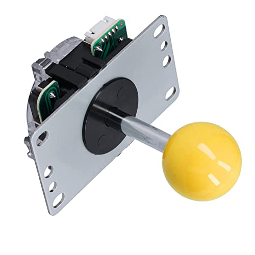 Zunate QM070901 Replacement Joystick, Arcade Game DIY Kit Parts with Encoder, 10 Buttons, Arcade Game Joystick Replacement Tool Kit for Windows XP/7/8/10 (Yellow)