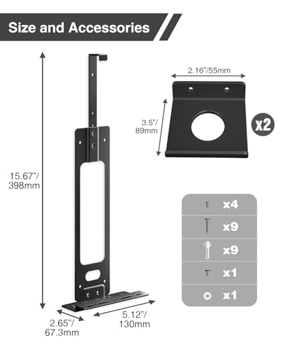 Upgraded Adjustable Console Holder Wall Mount for PS5: Black Gaming Stand for PlayStation 5/PS5 Slim/Pro Digital Disc Edition With 2 Controller Kits Black - color: Black