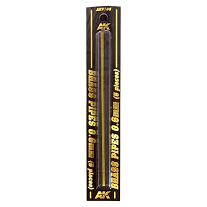 AK Interactive Brass Pipes 0.5mm, 5 Units - Plastic Model Tools & Accessories # 9104