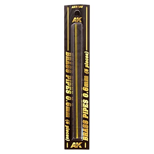 AK Interactive Brass Pipes 0.5mm, 5 Units - Plastic Model Tools & Accessories # 9104