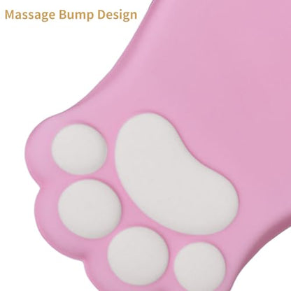 L-SPOUTTO Ergonomic Mouse Pad with Wrist Rest,Pink Mouse Pad Wrist Support | Cute Cat Paw Comfortable Massage Design,Computer Pain Relief Mousepad with Non-Slip PU Base for Desk Laptop Gaming,Pink - color: Pink
