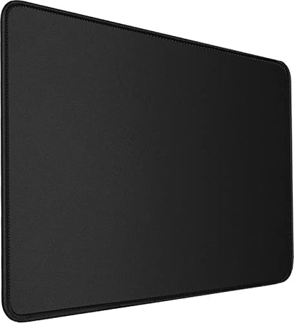Mouse Pad, Large Gaming Mouse Pad with Double Stitched Edges 14.9 x 11.7 in | MousePad, Premium-Textured & Waterproof Mousepad, Nonslip Natural Rubber Base Mouse pad for Laptop,Computer, Office - color: Black, size: 11.9L x 14.9W inches