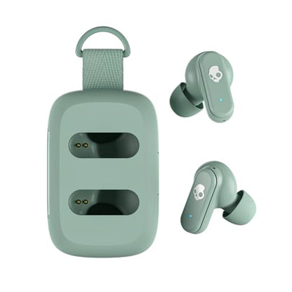 Skullcandy Dime 3 Wireless In-Ear Bluetooth Earbuds - Preppy Sage | Noise Isolating Fit, 20 Hours Battery, Microphone for iPhone Android, Easy Carry with Integrated Lanyard, Travel Friendly - color: Preppy Sage