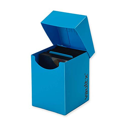 Vault X Large Standard Deck Box with 150 Black Sleeves, fits 100+ Sleeved Trading Cards (Blue) - color: Blue