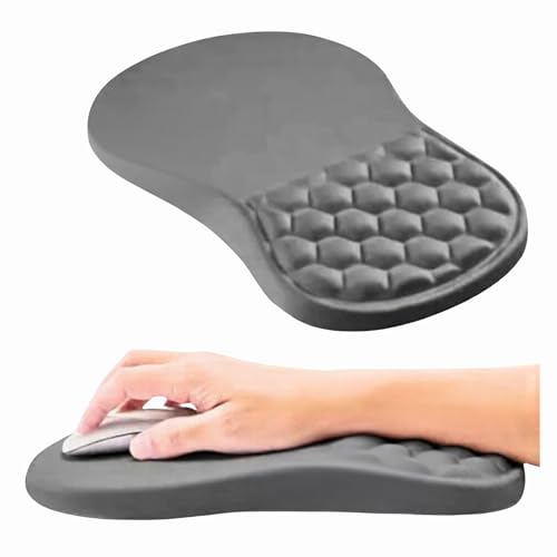 Ergonomic Mouse Pad with Wrist Support, Memory Foam Wrist Rest for Carpal Tunnel & Wrist Pain Relief, Non-Slip Rubber Base, Comfortable Gaming Mousepad for Computer, Laptop, Office & Home - color: Grey