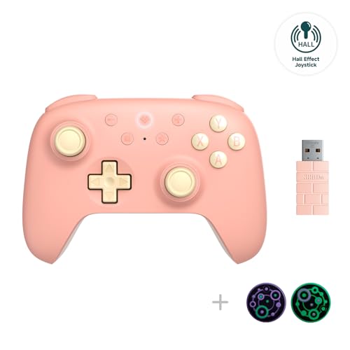 8Bitdo Ultimate 2C Hall Effect Joysticks and Hall Triggers Wireless Controller for Windows PC and Android, with Remappable L4/R4 Bumpers, Turbo function & Rumble vibration (Peach) - color: Peach, size: Ultimate 2C
