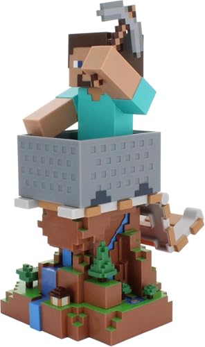 Exquisite Gaming Minecraft Steve Cable Guys Controller Holder & Phone Stand, 8.5 in Collectible