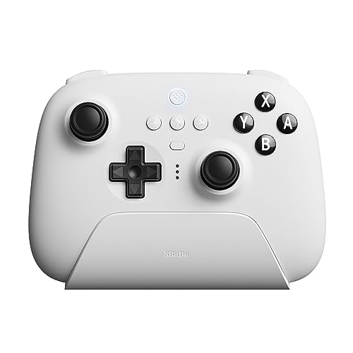8BitDo Ultimate Bluetooth Controller with Charging Dock, Wireless Pro Controller with Hall Effect Sensing Joystick, Compatible with Switch, Windows and Steam Deck (White) - color: White, style: Ultimate Controller
