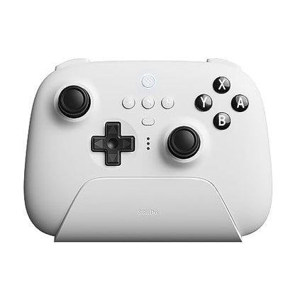 8BitDo Ultimate Bluetooth Controller with Charging Dock, Wireless Pro Controller with Hall Effect Sensing Joystick, Compatible with Switch, Windows and Steam Deck (White) - color: White, style: Ultimate Controller