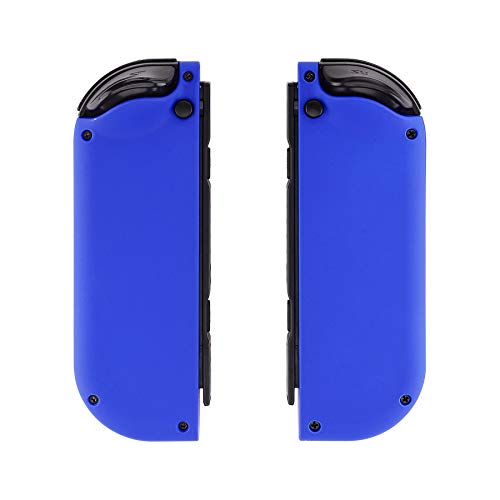 eXtremeRate DIY Replacement Shell Buttons for Nintendo Switch & Switch OLED, Blue Soft Touch Custom Housing Case with Full Set Button for Joycon Handheld Controller - Console Shell NOT Included - color: Blue