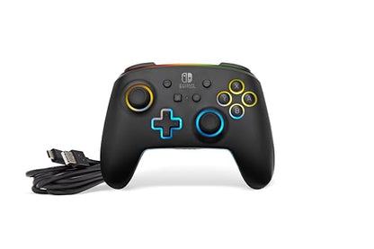 PowerA Enhanced Wireless Nintendo Switch and Switch 2 Controller with Lumectra, gaming controller, Officially licensed - style: Multi-Zone RGB Lighting