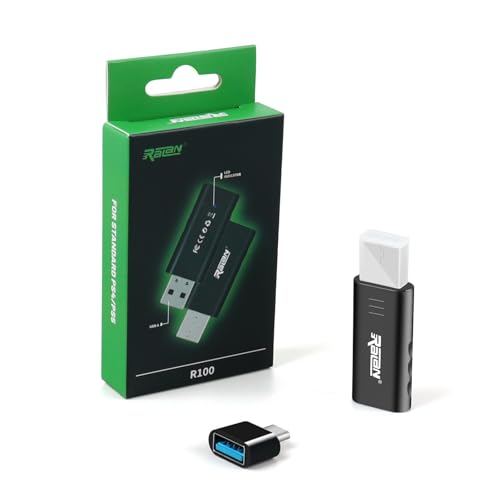 Ralan Bluetooth Controller Wireless Adapter for PS4/PS5/PS5 Edge, Compatible with Switch/Switch Lite/Windows PC/Android TV Box/Steam (Include Type-c OTG Connector)