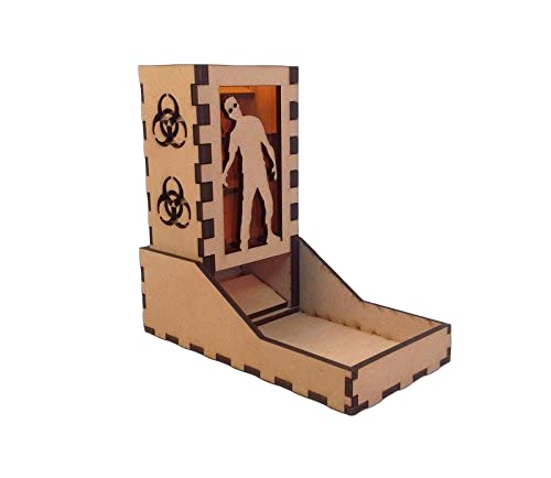 Zombie Mini Dice Tower v1 Amber Acrylic Window Laser Cut MDF Unique Fast Shipping