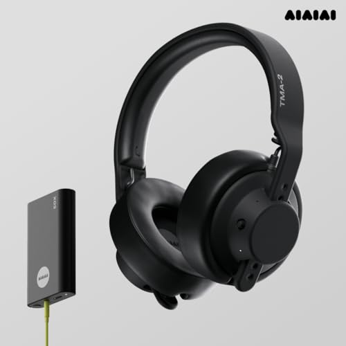 AIAIAI TMA-2 Studio Wireless Black Over-Ear Headphones, W+ Link + Bluetooth | Studio headphones for mixing and producing, W+ Link and Bluetooth, 20+ Hours of Playback, detailed sound, app EQ, memory foam