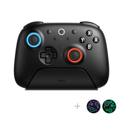 8Bitdo Ultimate 2 Bluetooth Controller with TMR Joysticks, Switchable Hall Effect/Tactile Triggers, Vibration, Motion Control, RGB Fire Ring and Back Buttons for Switch/Switch 2 & Windows PC - Black - color: Black, size: Ultimate 2 Bluetooth