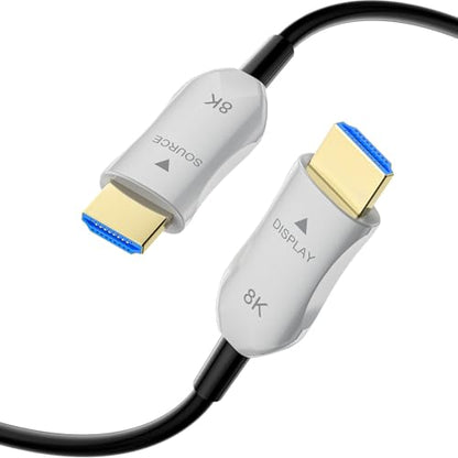 8K Fiber Optic HDMI 2.1 Cable 15ft/5m, Long Active HDMI Cable, High Speed Fiber HDMI Cord, 48Gbps, 8K@60Hz 4K@120Hz, Dynamic HDR, eARC, HDCP 2.2&2.3, 3D, for HDTV Monitor Game Laptop Xbox PS4/PS5 - size: 15ft/5m