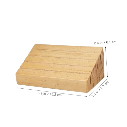 Wooden Card Display Holder Sloped Playing Card Stand Nonslip Base for Easy Access and Viewing for Games and Organizing Decks Rustic Pine Construction