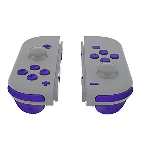 eXtremeRate DIY Full Set Buttons for Nintendo Switch & Switch OLED, Custom Replacement Buttons for JoyCon, ABXY Direction Keys SR SL L R ZR ZL + - Home Capture Trigger Buttons Springs - Purple - color: Purple