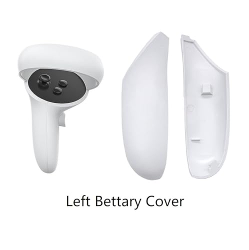 1 Pair New OEM Battery Cover for Oculus Quest 2 Left Right Controller, Replacement Part Charging Case Cover for Meta Quest 2 Controllers with Thumb Grips Caps