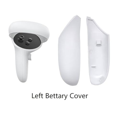 1 Pair New OEM Battery Cover for Oculus Quest 2 Left Right Controller, Replacement Part Charging Case Cover for Meta Quest 2 Controllers with Thumb Grips Caps