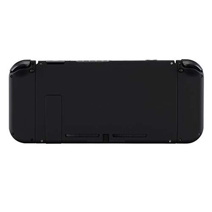 eXtremeRate DIY Replacement Shell Buttons for Nintendo Switch, Soft Touch Back Plate for Switch Console, Custom Housing Case with Full Set Buttons for Joycon Handheld Controller - Black - color: Black