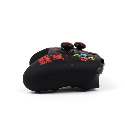 Pixelated Skull Controller Skin Compatible with Xbox Series X Wireless Controller, RALAN Protector Case， Customised Thumb Grips Cap - color: Pixelated Skull Black Red
