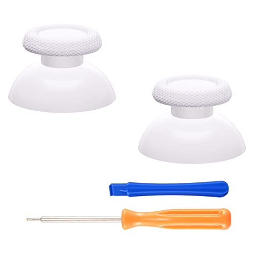 eXtremeRate White Replacement Thumbsticks for PS5 Controller, Custom Analog Stick Joystick for PS4 Controller Universal - color: White