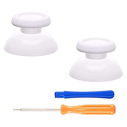 eXtremeRate White Replacement Thumbsticks for PS5 Controller, Custom Analog Stick Joystick for PS4 Controller Universal - color: White