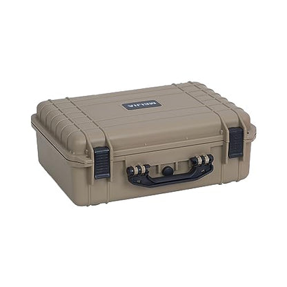 MEIJIA All Weather IP67 Waterproof Hard Camera Case,Hard Protective Case,Hard Case with Customizable Foam,Fit Use of Drones,Camera,Equipments,Pistols(Desert Tan,18.5 x14.06x6.93inches) - color: Desert Tan, size: 18.5 x14.06x6.93inches