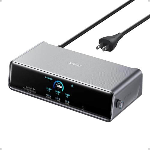 Anker Prime Docking Station (DL7400), 14-in-1 Triple Display, DisplayLink | 140W Max, Smart Display, Triple 4K@60Hz (2 HDMI+1 DP), for Windows Laptops (The Latest DisplayLink Driver Must Installed)