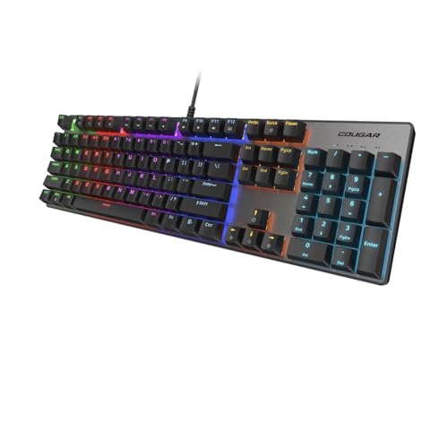 Cougar Ultimus EX RGB Wired Mechanical Gaming Keyboard – Full-Size 104-Keys, Metal Frame, Doubleshot Keycaps, Black