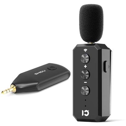 SHIDU Wireless Lavalier Microphone 2.4G with 3.5MM Plug for Voice Amplifier | UHF Mic Speaker System for Teaching, 480mAh Batteries USB-C Charging, for Speaking Tour Guides Fitness Instructor
