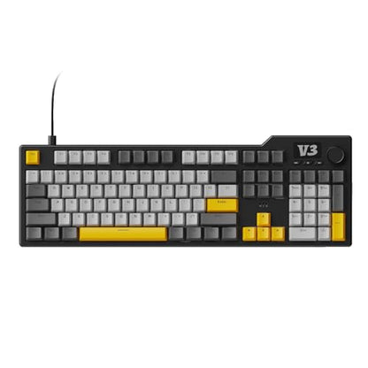AJAZZ AK35I V3 104-Key Full Size Wired Gasket Mount Gaming Keyboard with Multimedia Buttons & Knob Control | Five Layer Pad | OEM Profile PBT Keycaps | Blue Backlit Custom Keyboard - color: AK35i V3 Black Wired