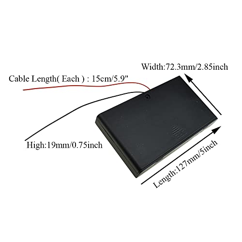 HAHIYO 12V 8AA Battery Holder Bundle with Wire Sturdy Cover Flexible Springs Contact Build-in Switch Batteries Black Case Easy Install 2 Pieces for Wall Clocks Ham Radio Kids Toys - style: 8AA-2P