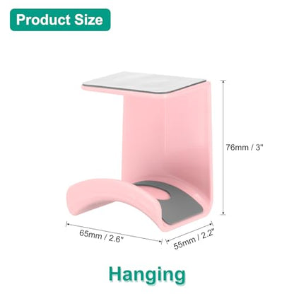 uxcell Headphone Stand, 1 Pcs ABS Headset Holder Adhesive Headphone Holder Hook Mount Headphone Hanger Hook Under Desk for Gaming Headphones Earphones Cables, Pink(Hanging) - color: Pink