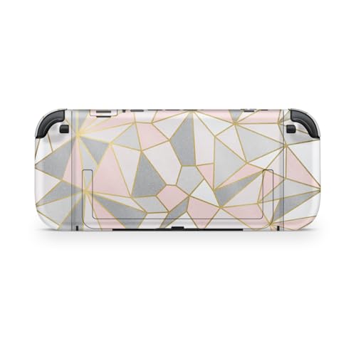 Glossy Glitter Gaming Skin Compatible with Nintendo Switch 2 Console Only - Rose Gold Polygon - Premium 3M Vinyl Protective Wrap Decal Cover - Easy to Apply | Crafted in The USA by MightySkins - color: Rose Gold Polygon, size: Switch 2 Console Skin Only,