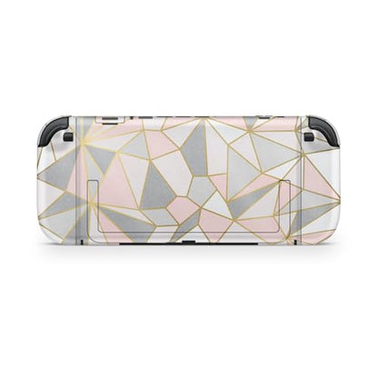 Glossy Glitter Gaming Skin Compatible with Nintendo Switch 2 Console Only - Rose Gold Polygon - Premium 3M Vinyl Protective Wrap Decal Cover - Easy to Apply | Crafted in The USA by MightySkins - color: Rose Gold Polygon, size: Switch 2 Console Skin Only,