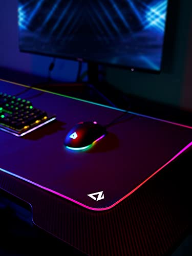 Gaming Mouse Pad, RGB Mouse Mat XXL Large (35.4 x 15.75 in) with 7 LED Colors 11 Lighting Modes Waterproof Fabric Surface Non-Slip Rubber Base for PC Laptop Keyboard - size: 35.4L x 15.8W inches