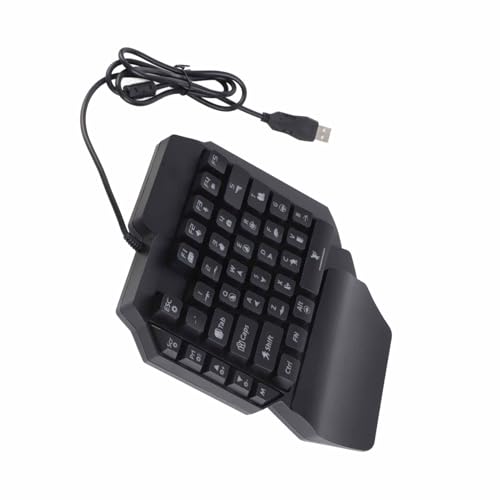 Diyeeni 35 Keys One Handed Mini Gaming Keyboard, BT 5.0 Portable Mechanical Keyboard for Mobile Phone Computer Laptop, RGB LED Gaming Keypad with Dual USB Ports and Mouse Converter for