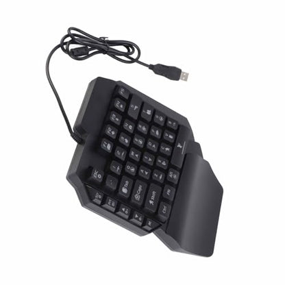 Diyeeni 35 Keys One Handed Mini Gaming Keyboard, BT 5.0 Portable Mechanical Keyboard for Mobile Phone Computer Laptop, RGB LED Gaming Keypad with Dual USB Ports and Mouse Converter for